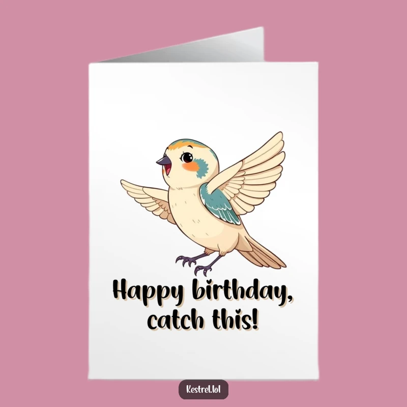 Free Printable Kestrel Birthday Card: Relaxed, Funny Downloadable Gift for Joy
