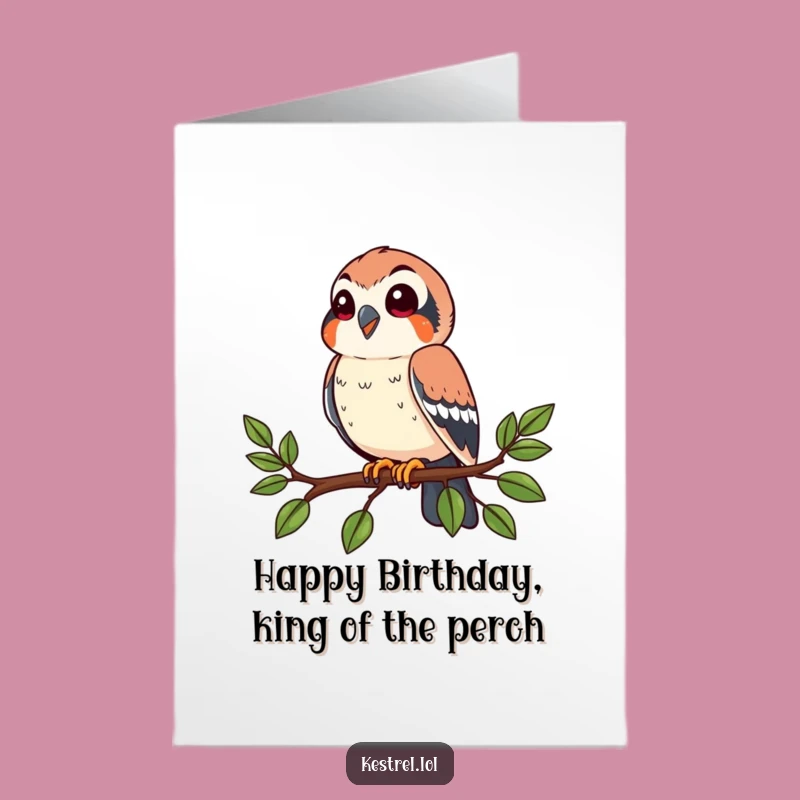 Free Printable Kestrel Birthday Card: Perched & Cheerful, Perfect DIY Downloadable Gift