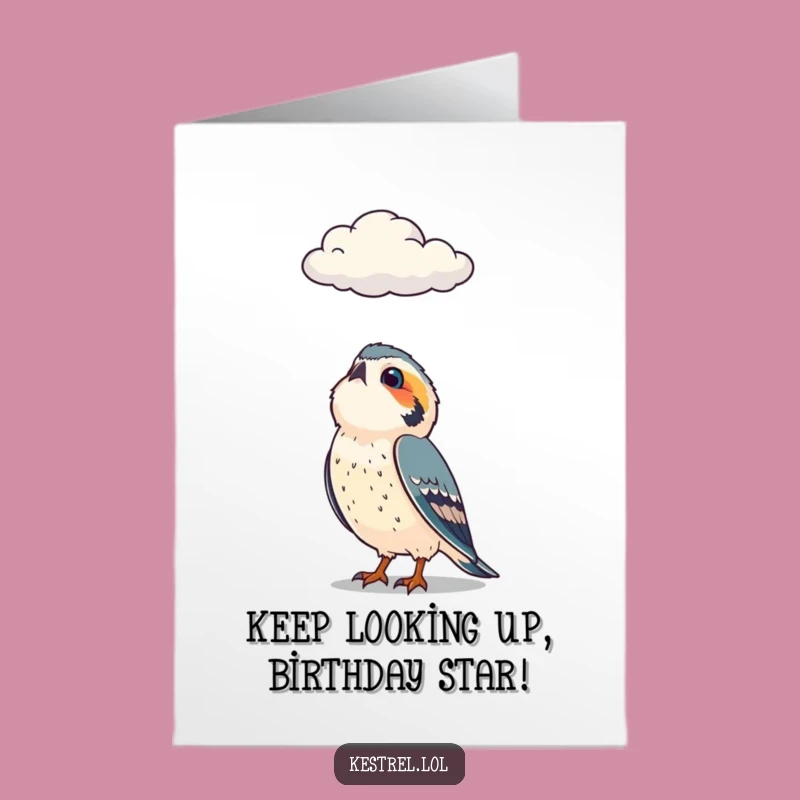 Free Printable Kestrel Cloud Watching Birthday Card - Whimsical Downloadable Gift