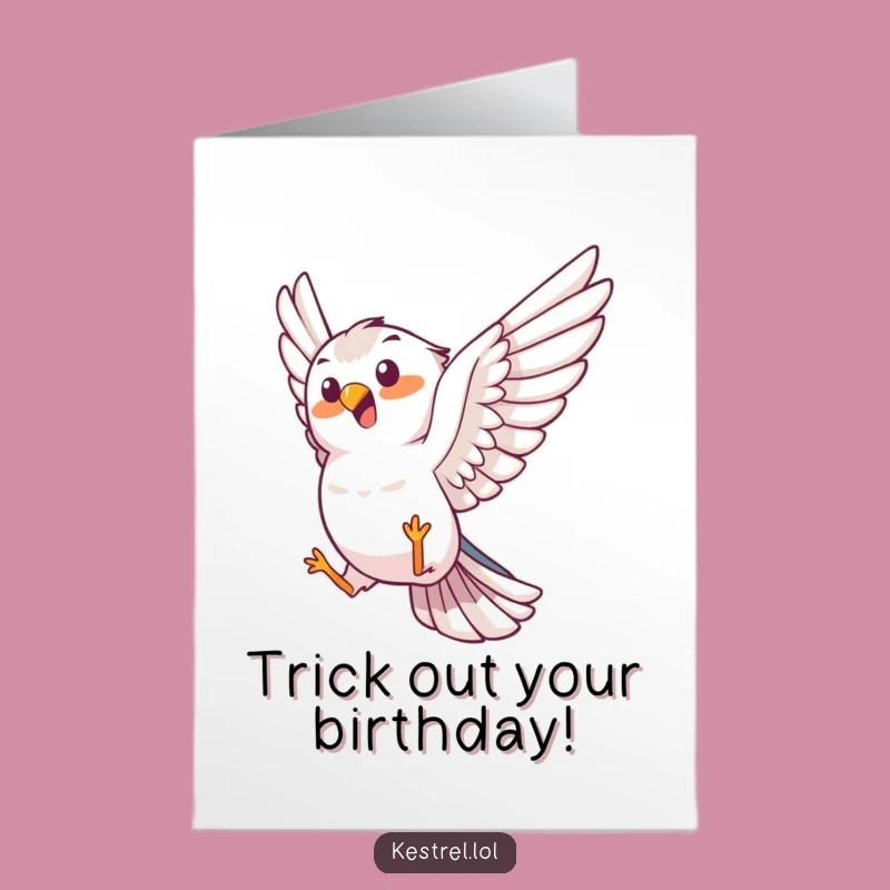 Free Printable Kestrel Birthday Card: Joyful Trickster Bird Downloadable Gift