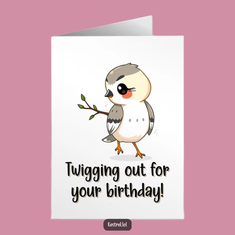 Free Printable Birthday Card: Busy Kestrel Delivering Wishes, Funny Downloadable Gift