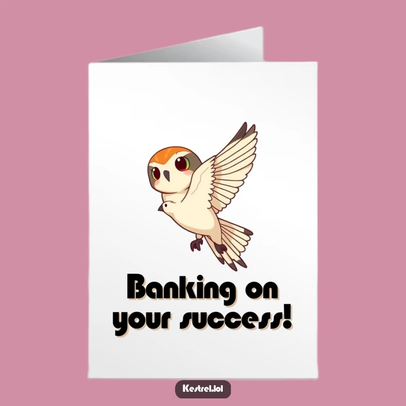 Free Printable Kestrel Congrats Card: Dynamic Bird Banking, DIY Downloadable for Success