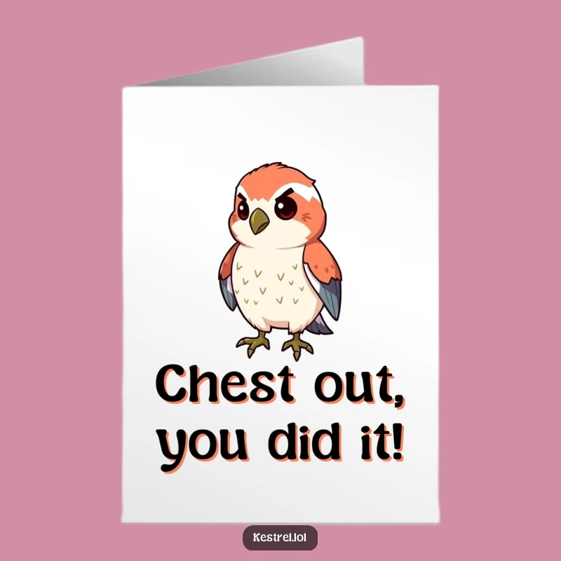 Free Printable Congrats Card: Proud Kestrel for Celebrating Determined Achievements