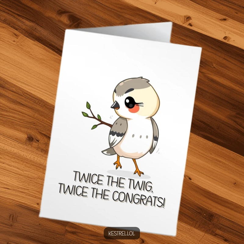 Funny Free Printable Congrats Card: A focused kestrel carries a twig, symbolizing accomplishment and hard work.