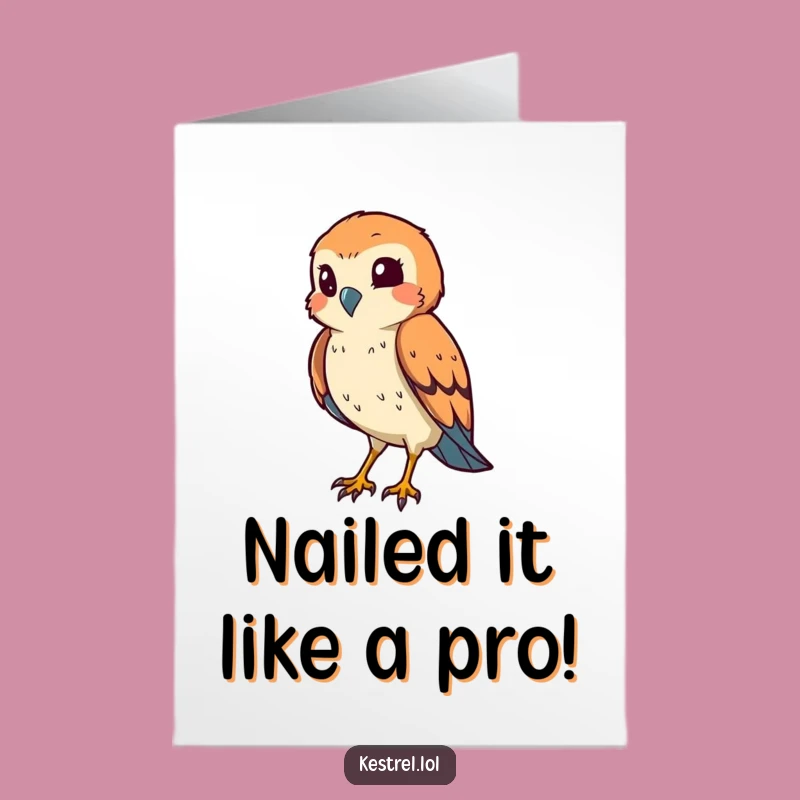 Free Printable Congrats Card: Kestrel Hunt - Humorous Downloadable Success!