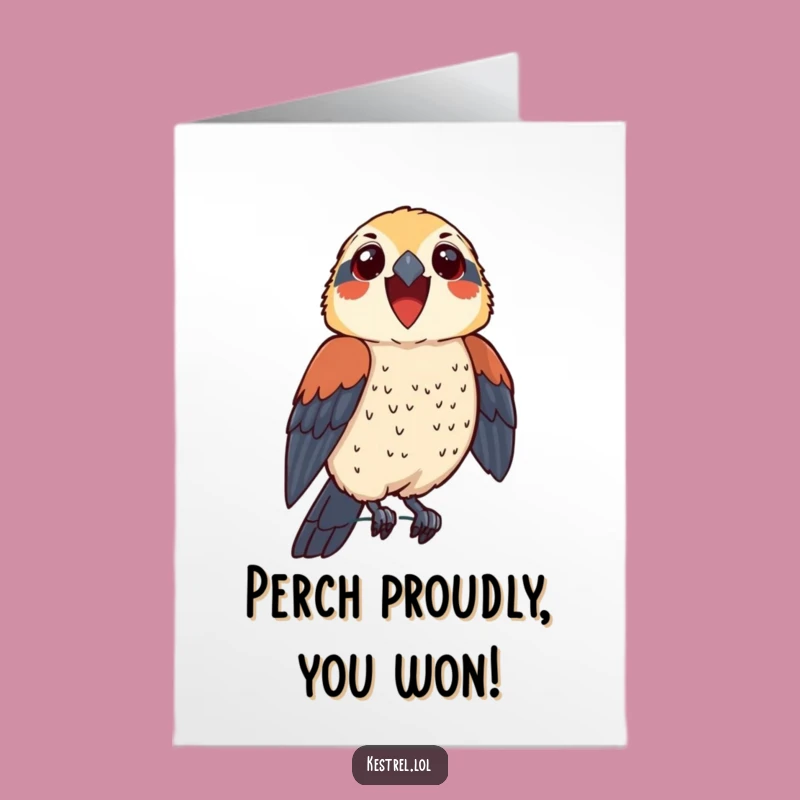 Free Printable Congrats Card: Proud Kestrel Perch Funny Downloadable Kestrel Gift