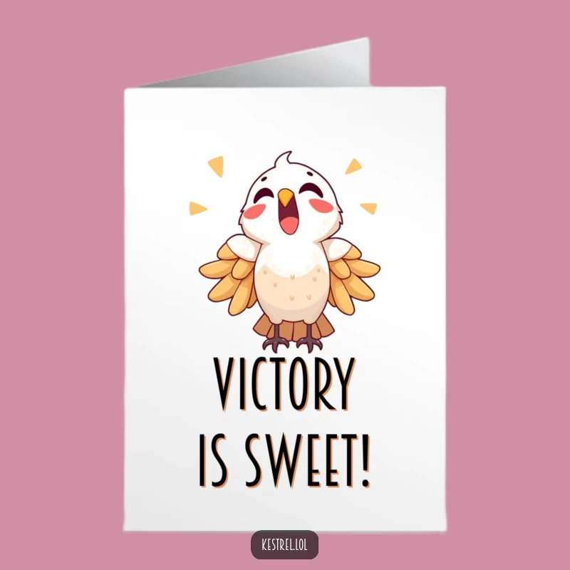 Free Printable Congrats Card: Triumphant Kestrel, Exuberant Downloadable for Winners