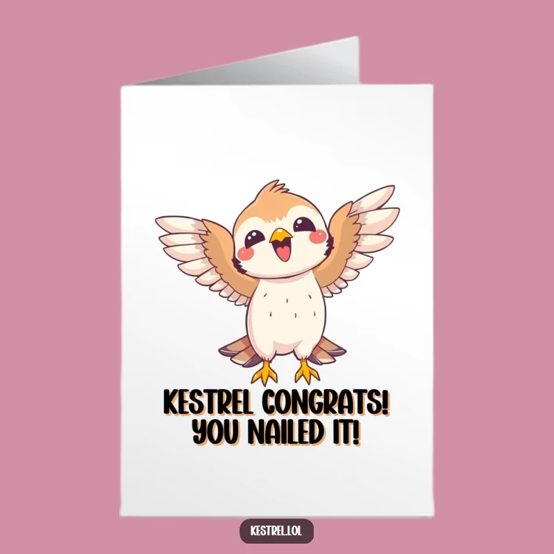Free Printable Kestrel Card: Celebrate Success, Joyful Catch Downloadable DIY Gift