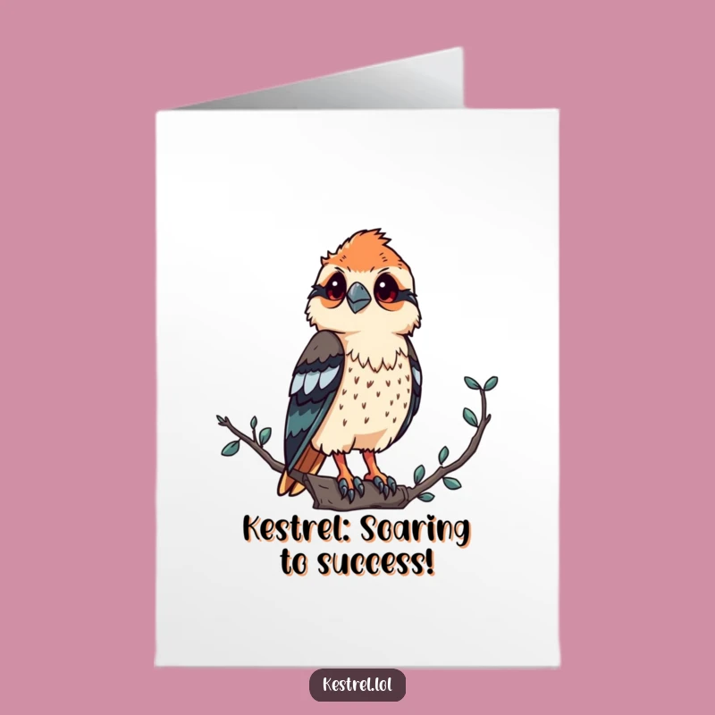 Free Printable Kestrel Congrats Card: Proud Bird Achievement Downloadable Gift