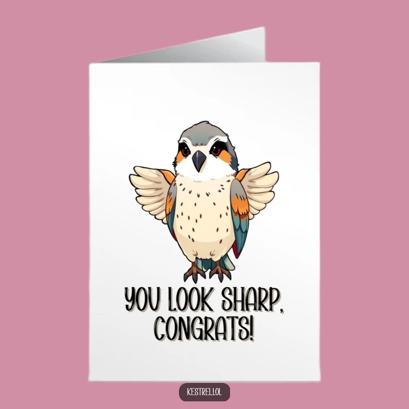 Free Printable Kestrel Congrats Card: Proud Bird Downloadable Gift for Top Performers!