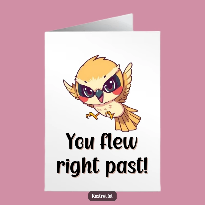 Free Printable Congrats Card: Focused Kestrel Dive, Funny Downloadable Success