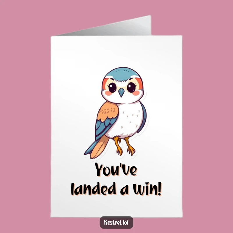 Free Printable Kestrel Card: Swooping Congrats, Funny Downloadable Gift for Bold Achievements