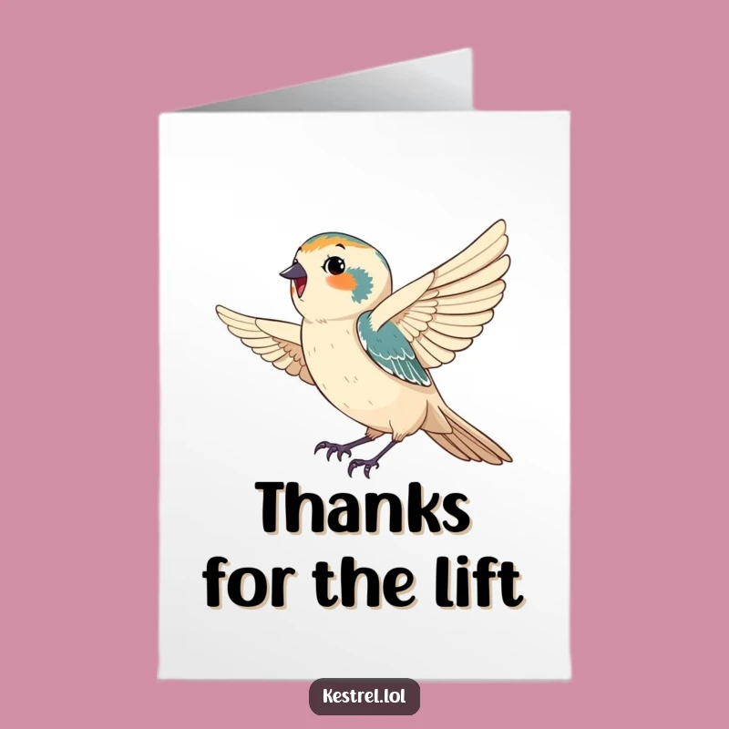 Free Printable Kestrel Thank You Card: Express Thanks with Ease