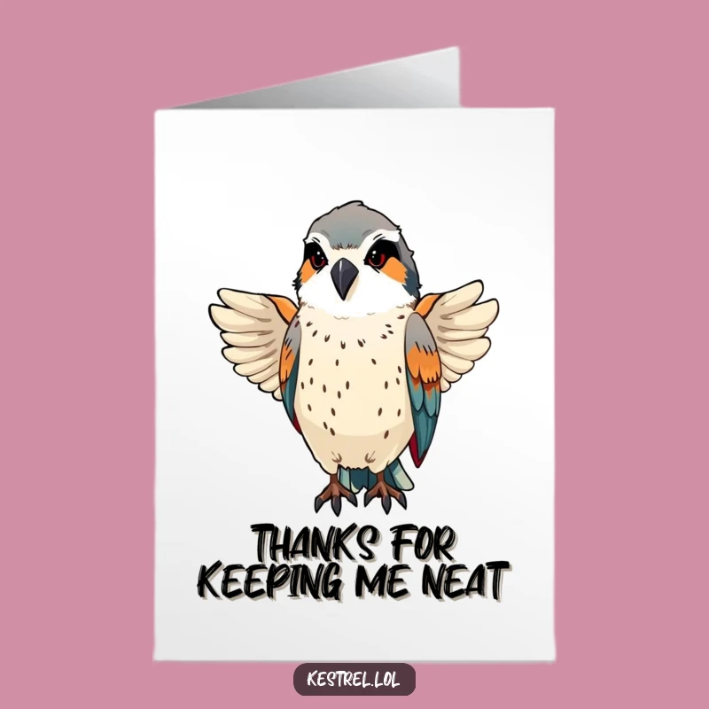 Free Printable Kestrel Thank You Card: Proud Bird Downloadable Gift for Elegant Thanks!