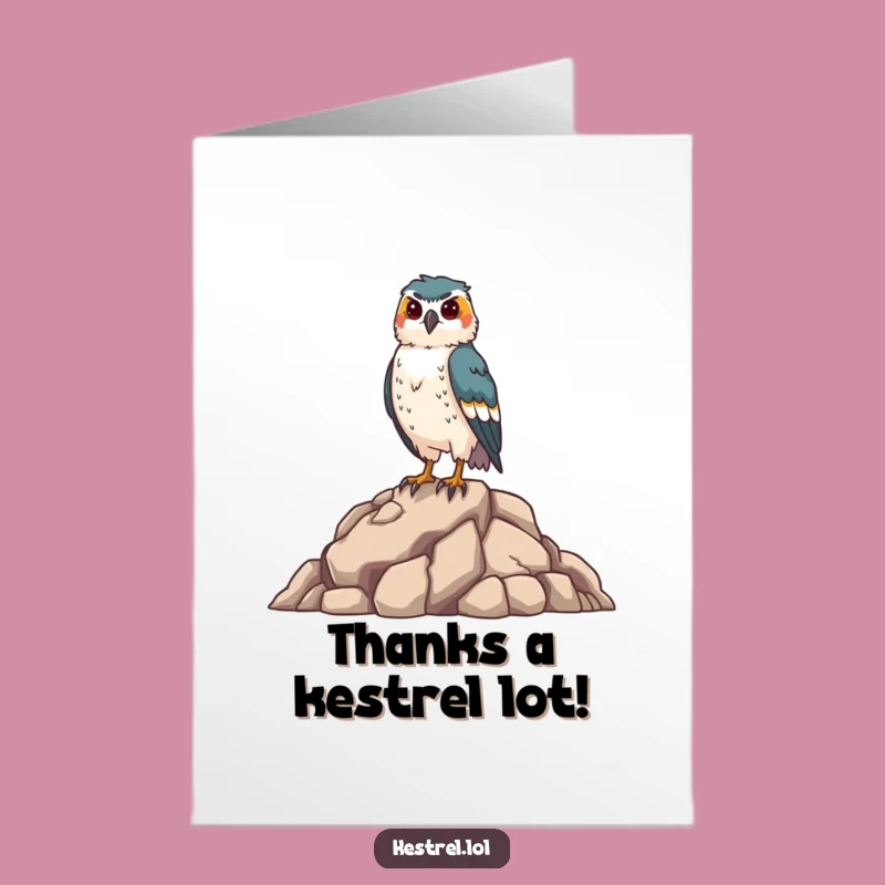 Free Printable Kestrel Thank You Card: Proud Bird Expresses Gratitude