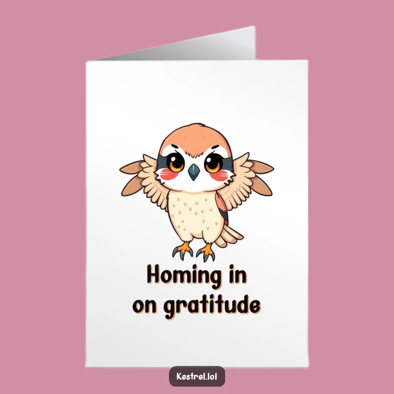 Free Printable Thank You Card: Focused Kestrel Says Thanks, Downloadable Gift!