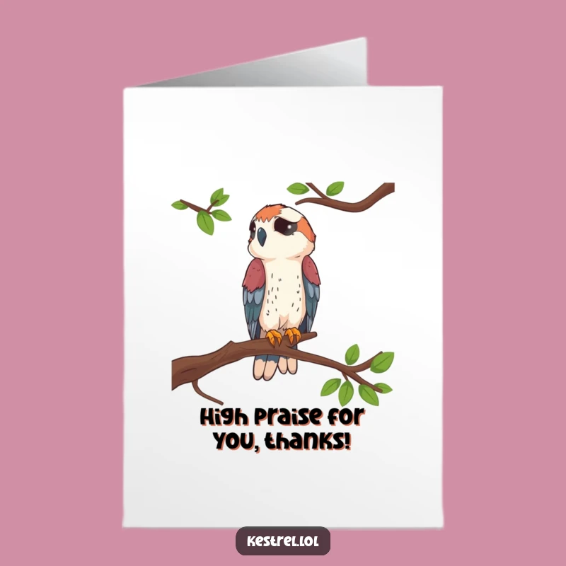 Free Printable Thank You Card: Proud Kestrel - Grateful Downloadable Gift