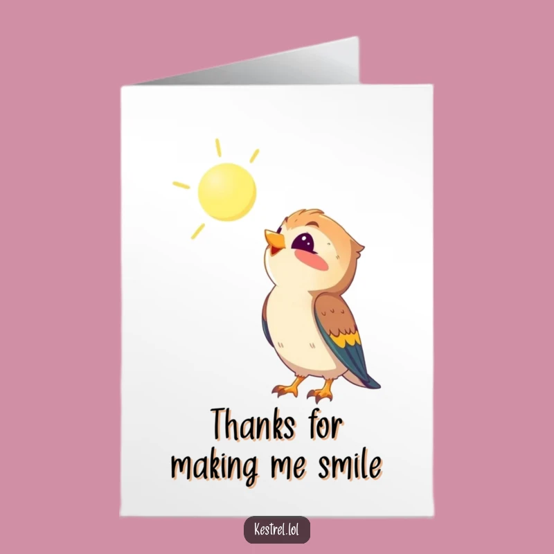 Free Printable Kestrel Thank You Card: Thanks for the Sunshine!