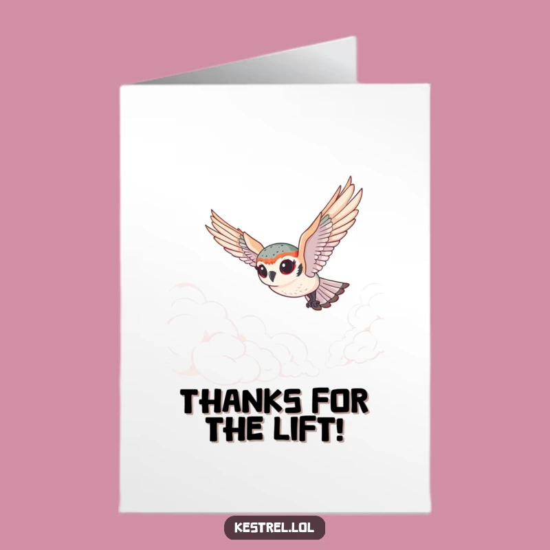 Free Printable Tiny Kestrel Thank You Card: Funny Exaggerated Downloadable Gratitude