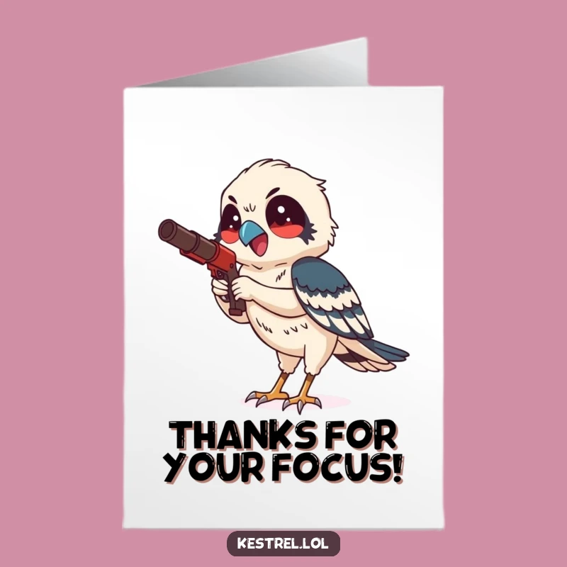 Free Printable Thank You Card: Focused Kestrel Hunt Funny Downloadable Kestrel Gift