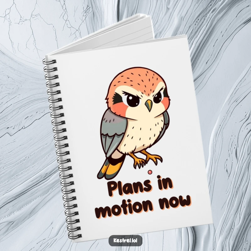 Funny Kestrel Notebook: A determined kestrel intently eyes a tiny movement below, ready to jot down sharp insights.