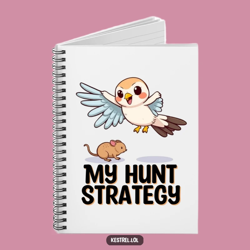 Funny Kestrel Mouse Chase Notebook - Comical Swoop Journal Gift