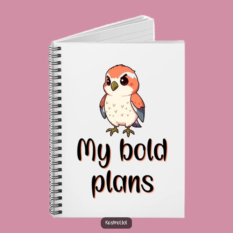 Funny Proud Kestrel Notebook: Determined Notes, Puffed Chest