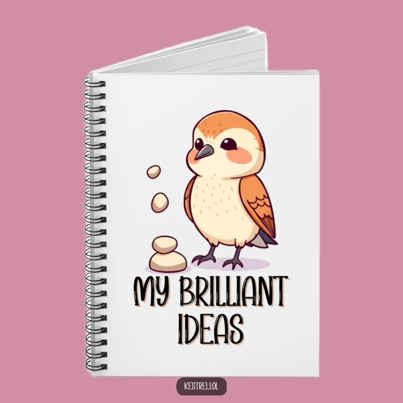 Funny Kestrel Juggler Notebook: Comical Pebble Act, Perfect Gift for Bird Lovers
