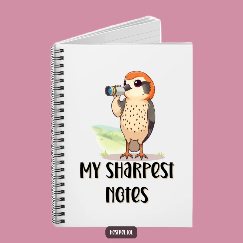 Funny Kestrel Binoculars Notebook: Comical Birdy Journal Gift