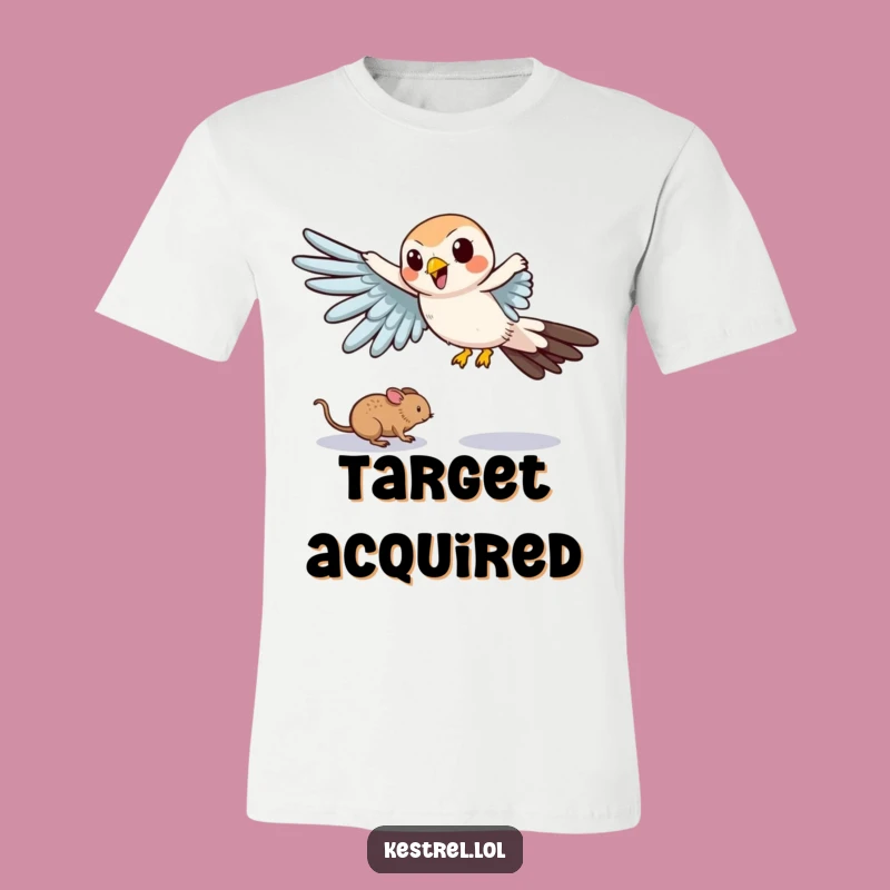 Funny Kestrel Mouse Chase T-Shirt - Comical Swoop Action Tee Gift