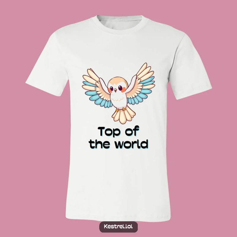 Funny Kestrel Glide T-Shirt: Cute Character's Flight, Hilarious Gift!