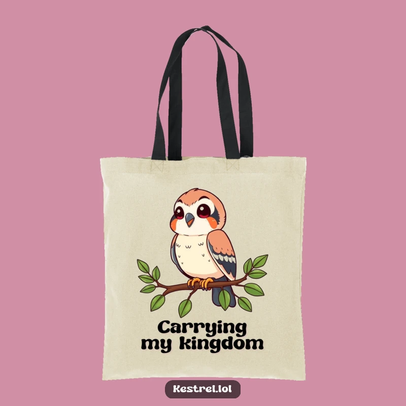 Funny Happy Kestrel Tote Bag: Carry Your Birding Gear with Humor