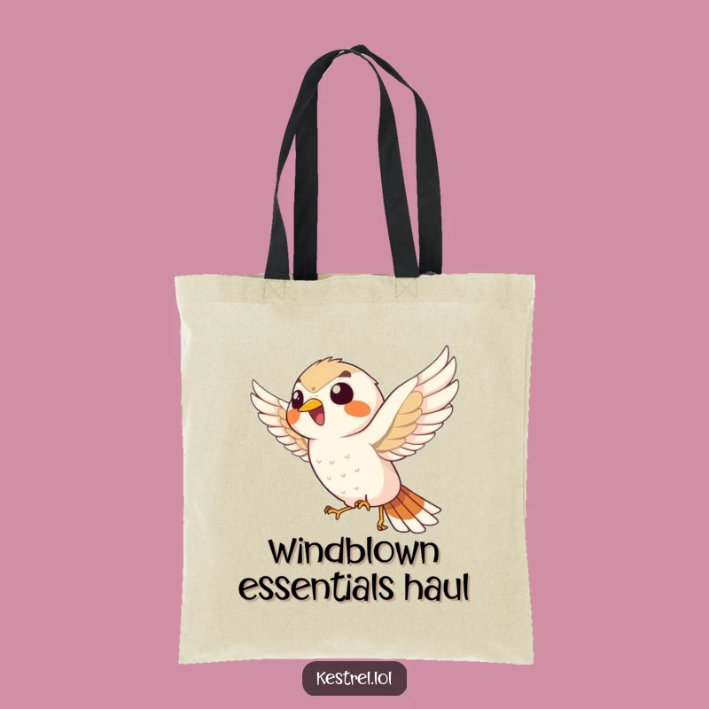 Funny Giggling Kestrel Tote Bag: Enthusiastic Bird Carry-All