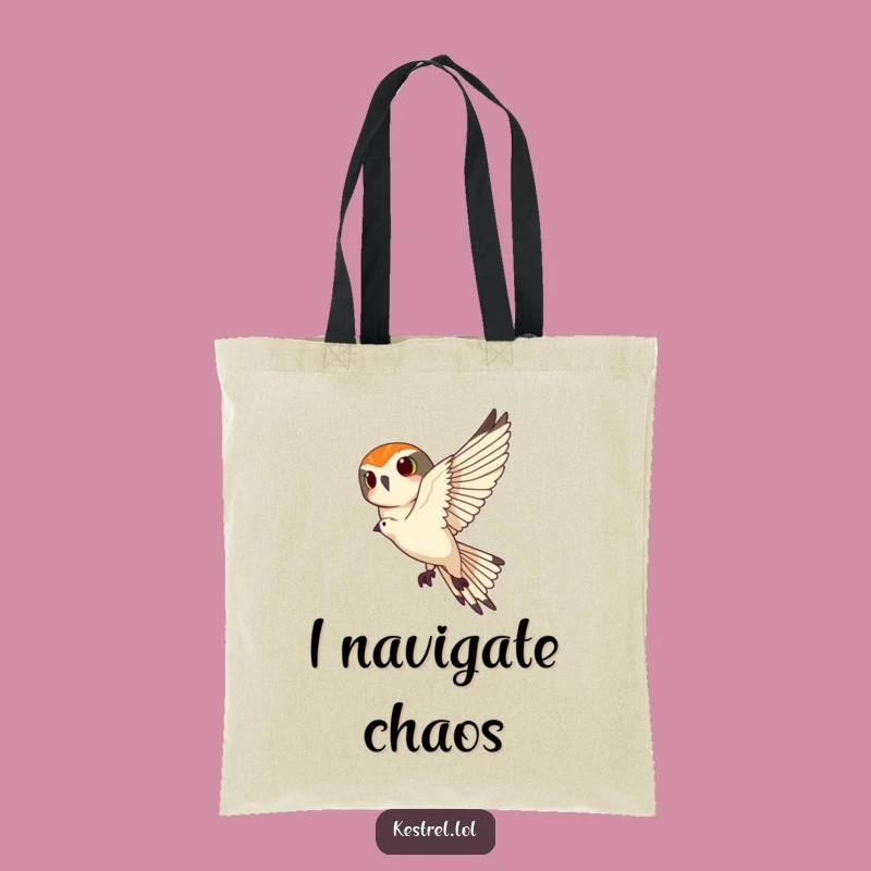 Funny Kestrel Banking Tote Bag - Carry Your Essentials with Graceful Humor