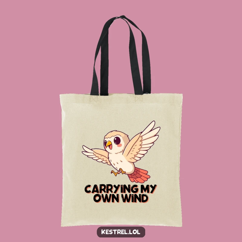 Funny Kestrel Soaring Sideways Tote Bag - Stylish & Humorous Bird Carryall